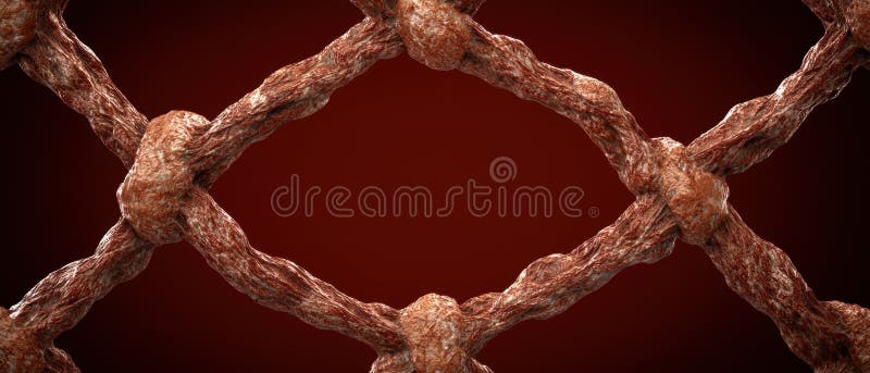 Abstract organic lattice structure with a red background. vector illustration
