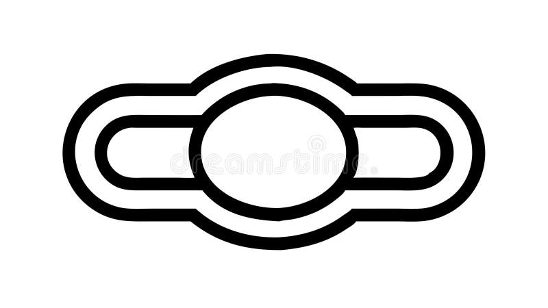 Abstract oval shape with inner elements, simple design motif , vector design Generative AI vector illustration