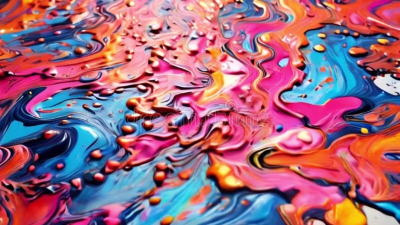 Abstract paint ink psychedelic background, motion royalty free illustration