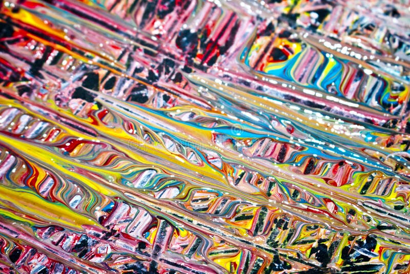 Abstract Paint Streaks and Marks on Black Background Stock Image