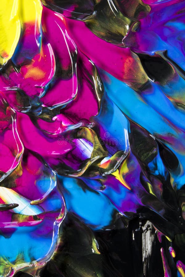 Abstract Paint Streaks and Marks on Black Background Stock Illustration