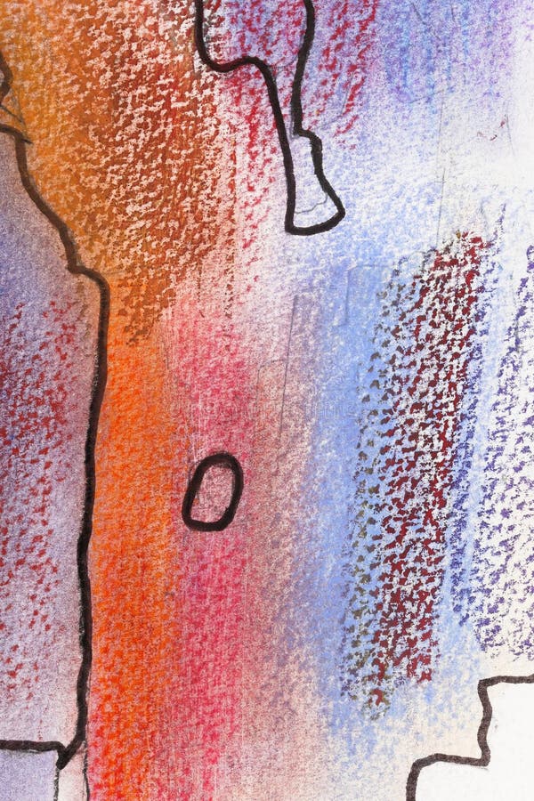 Abstract Painting with Black Lines Stock Image Image of background