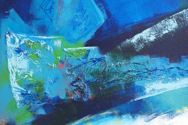Abstract Painting with Blue and Green Stock Image Image of painting