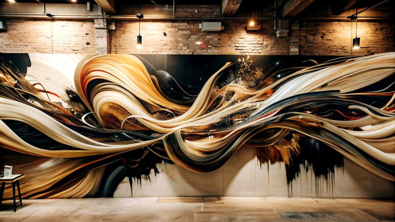 Whimsical Dance of Lines and Curves A Playful Exploration of Abstract Form Neural artwork. An abstract painting that celebrates the interplay of lines and curves, creating a sense of playful movement and dynamic energy within a minimalist framework. Neural artwork