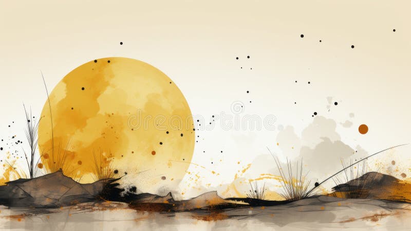 An abstract painting of an egg on the ground vector illustration