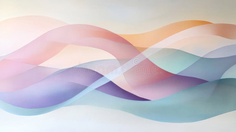 Abstract Painting of Pastel-Colored Waves royalty free illustration