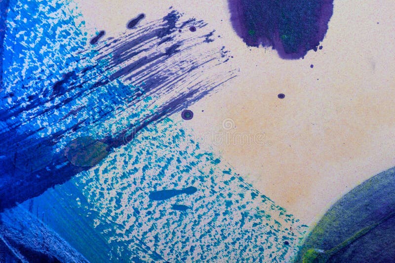 Abstract Painting is Realized with Blue and Purple Watercolors Stock ...