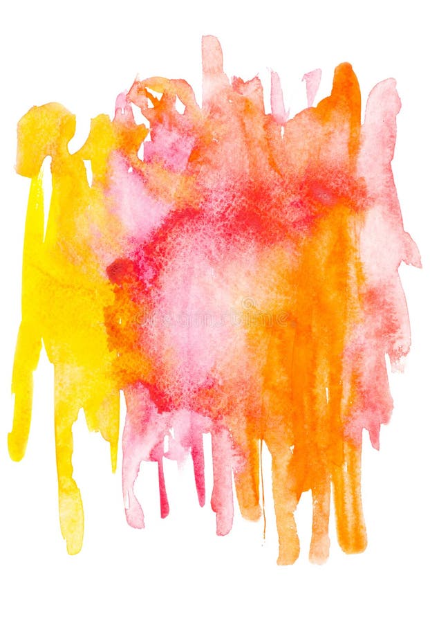 Abstract painting with red, pink, orange and yellow watercolour paint blots and strokes vector illustration Abstract painting with red, pink, orange and yellow watercolour paint blots and strokes vector illustration