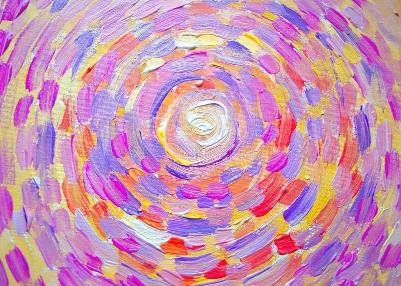 Abstract Painting Of Sun, Beautiful Colorful Light On