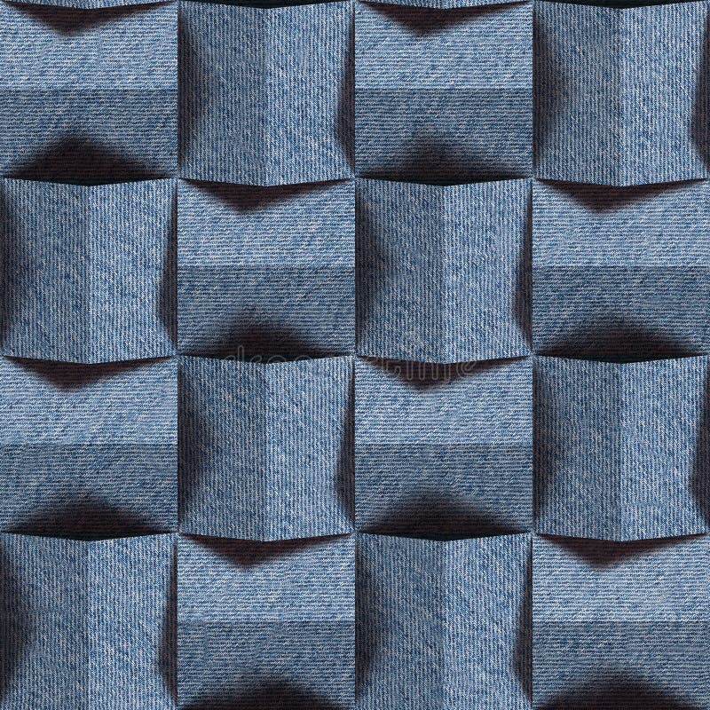 Abstract paneling pattern - seamless pattern, blue jeans texture