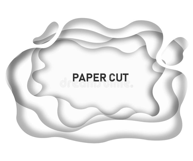Abstract Paper Cut Background. Deep Paper Cut Waves 3D Minimalistic