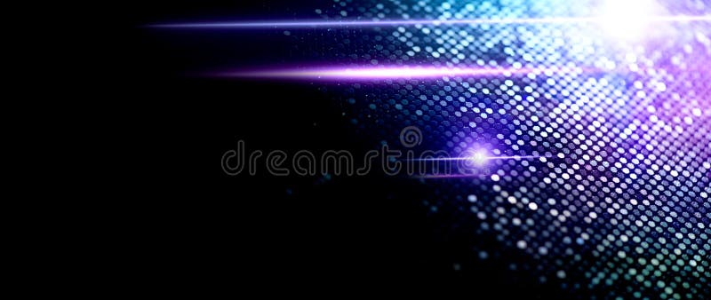 Abstract particle background, data techno backdrop with glowing dots, hi-tech concept, blue screen