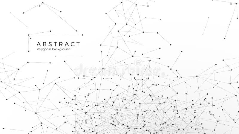 Abstract particle background. Nodes connected in web. Mess network or internet. Atomic and molecular pattern. Vector illustration vector illustration