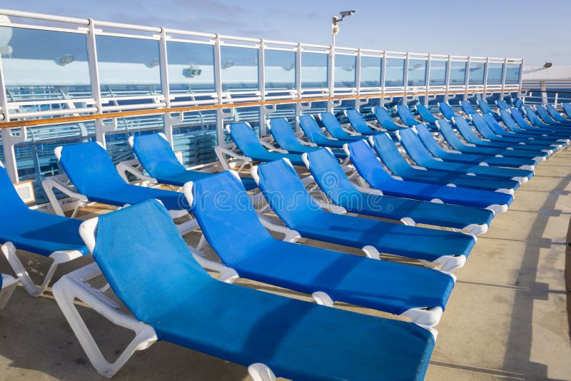 Abstract of Passenger Cruise Ship Deck and Chairs