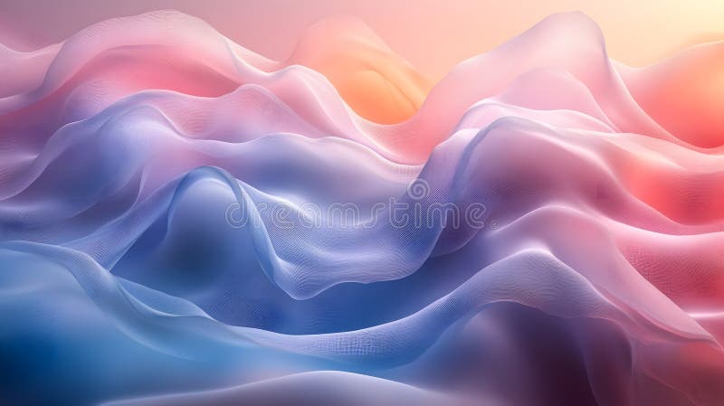 Fond pastel abstract cu valuri blânde, albastre și roz. ideală pentru designurile cu senină moale. stock illustration