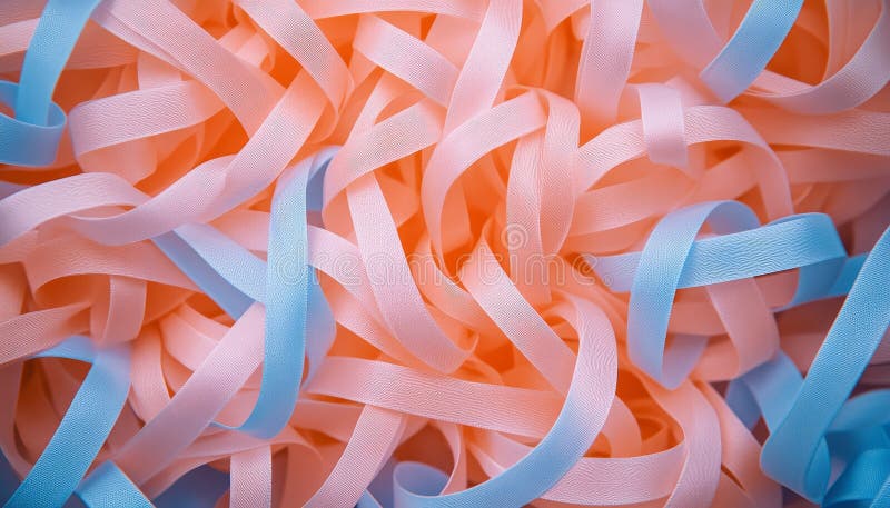 Abstract Pastel Background, Intertwined Ribbons, Elegant Design, Text Space, Soft Colors stock illustration