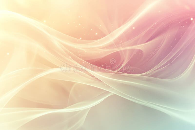 Abstract pastel colored background flowing smoothly with light particles stock illustration