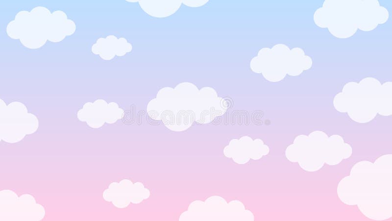 Abstract Pastel Kawaii Funny White Clouds. Seamless Pattern on Blue  Background Stock Illustration - Illustration of pink, graphic: 136937075