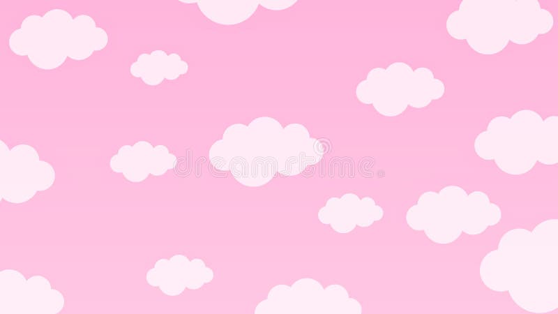 Abstract Pastel Kawaii Funny White Clouds. Seamless Pattern on ...