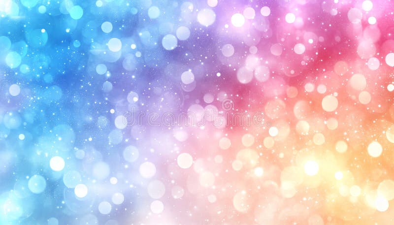 Abstract Pastel Rainbow Bokeh Background, Soft Focus Lights, Festive Celebration Backdrop vector illustration