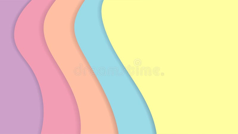 Abstract pastel summer background with paper waves for banner, backdrop, poster or web site design.3d rendering, multilayer paper