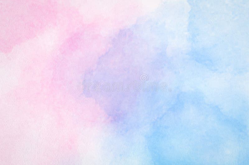 Abstract Pastel Watercolor Background Blue Sky And Pink Pastel