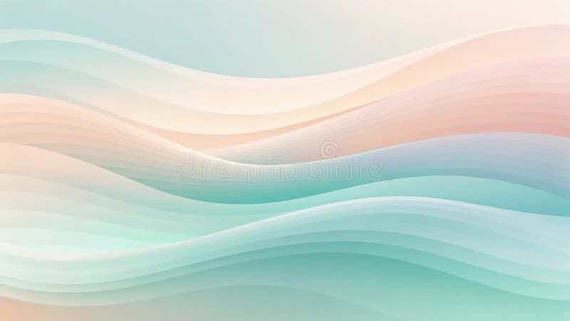 Abstract pastel wave background featuring soft, soothing color transitions and elegant curving lines for design projects. vector illustration