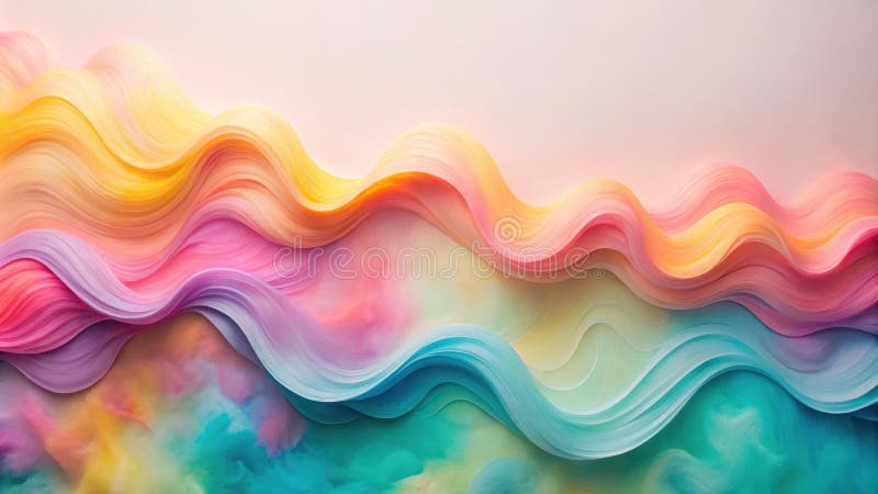 Abstract pastel wave design colorful swirls and fluid forms. Generative AI royalty free illustration