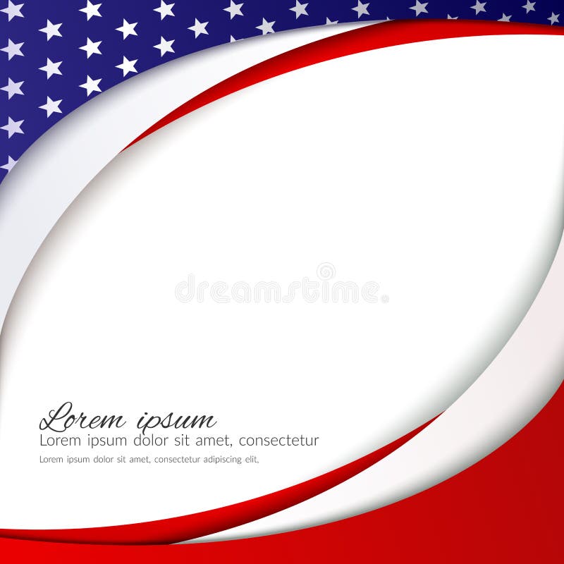 Abstract patriotic background with stars and flowing wavy lines of colors of the national flag of the USA for the holidays vector illustration Abstract patriotic background with stars and flowing wavy lines of colors of the national flag of the USA for the holidays vector illustration