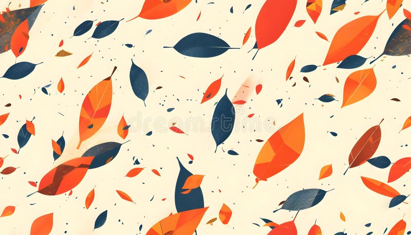 Abstract pattern of colorful leaves on a light background ilustração stock
