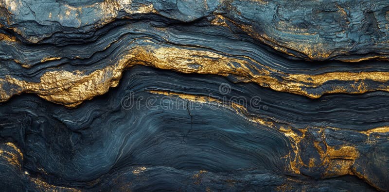 An abstract pattern is created by a black and gold grunge texture, making it suitable for backgrounds and design stock images