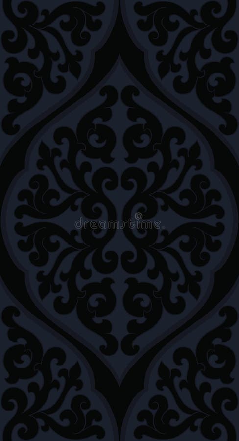 Pattern With Damask Gold Filigree Ornament On A Black Background Elegant  Template For Wallpaper Textile Shawl Carpet Royalty Free SVG Cliparts  Vectors And Stock Illustration Image 89114381
