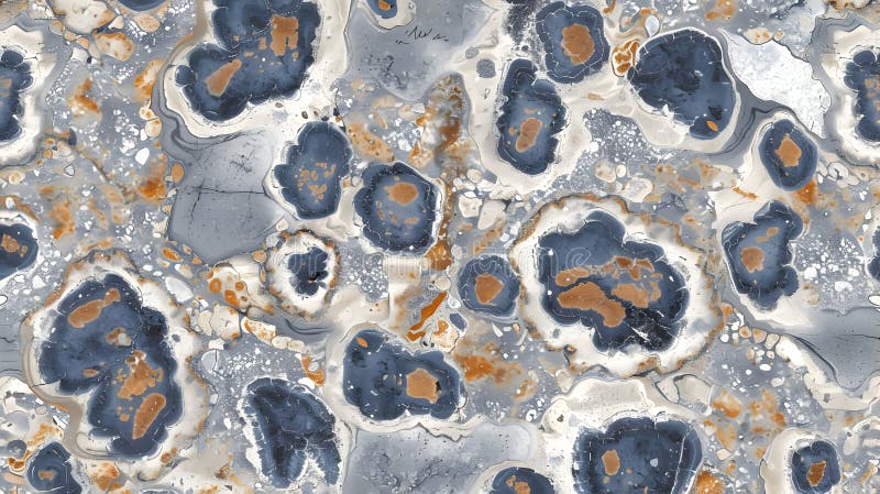 Abstract pattern featuring blue gray and orange organic shapes resembling stone abstract pattern featuring blue gray and orange ilustração do vetor