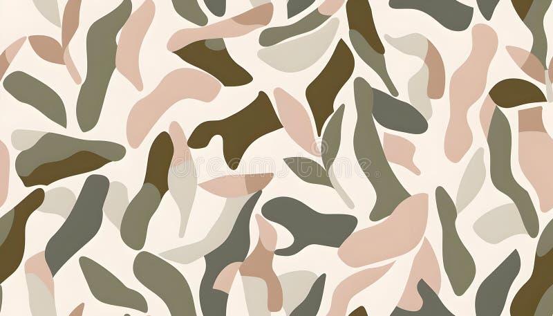 Abstract pattern featuring organic shapes in earthy tones on a light background ilustração do vetor