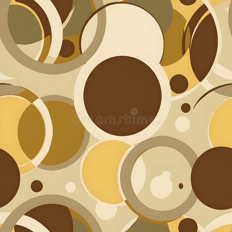 Abstract pattern featuring overlapping circles in earthy tones ilustração royalty free