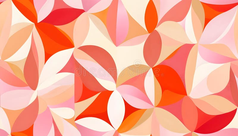 Abstract pattern featuring overlapping leaf shapes in warm colors ilustração royalty free