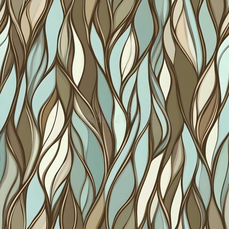 Abstract pattern of flowing lines in earthy tones and soft colors ilustração royalty free