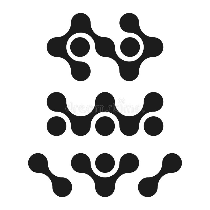 Abstract pattern icon. Geometric circular shapes. Black and white vector. Minimal abstract design. stock illustration