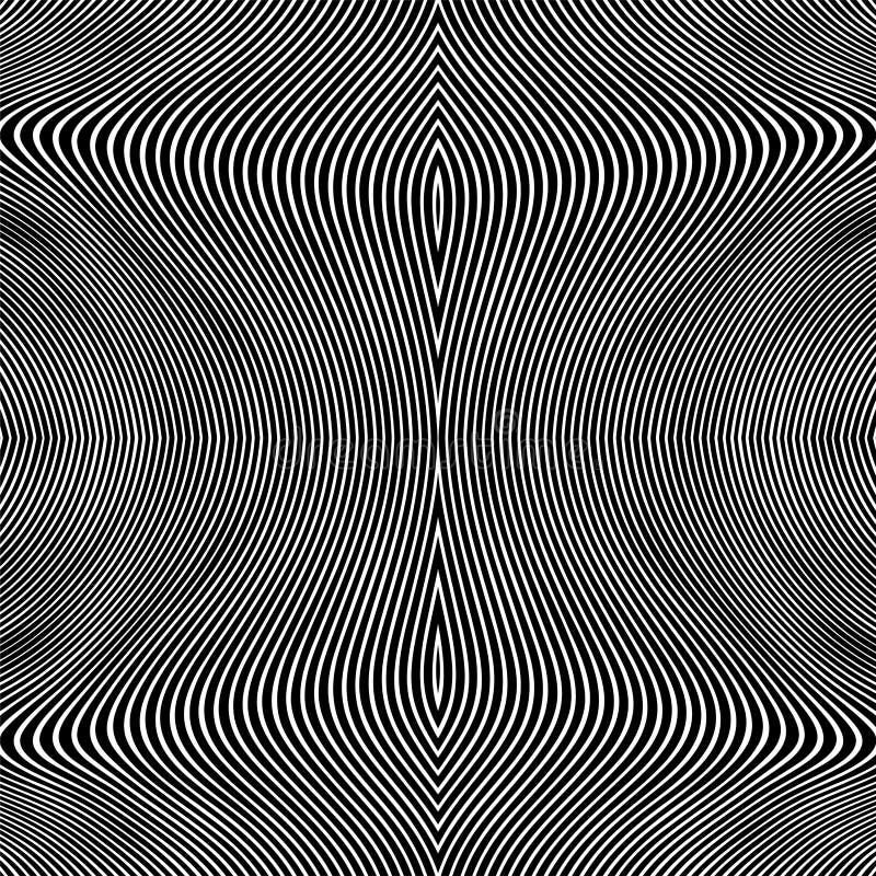 Abstract Pattern of Wavy Stripes or Rippled 3D Relief Black and White ...