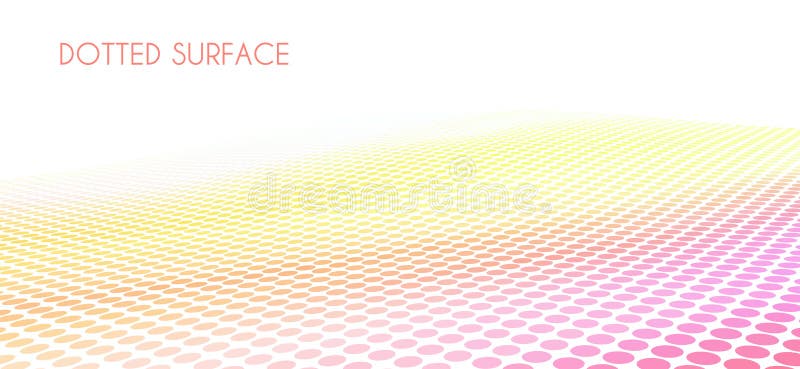 Dotted surface with a gradient from pink through orange to yellow, Pattern with color transition royalty free illustration