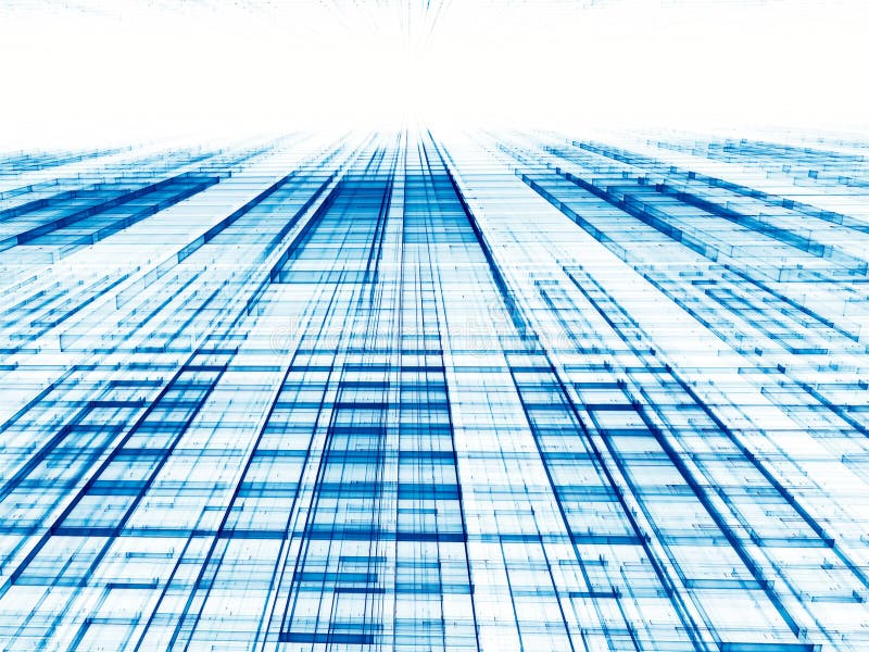 Abstract perspective tech or business background - digitally gen vector illustration