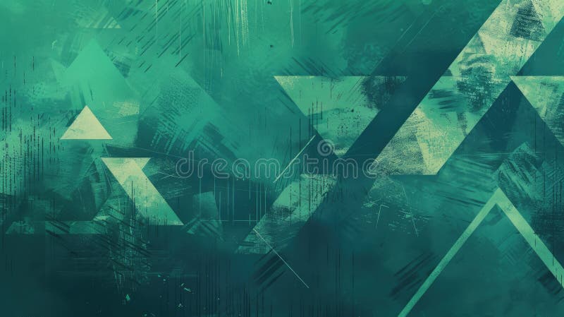 Abstract green triangle repetitive pattern polygon geometry background. AIG51. stock images