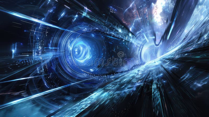 Abstract picture of neon light particle with digital technology style. AIG53. Abstract picture of neon light particle with digital technology style design connecting become dynamic of electric wave movement represent about flowing of data or structure of network AI generated