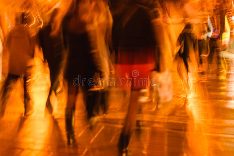 Abstract picture of people returning home after work