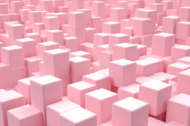 Illustration of Abstract pink background with cubes. This illustration is generated with the use of an AI.
