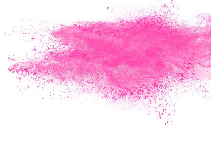Abstract Pink Dust Explosion on White Background. Stock Photo - Image ...