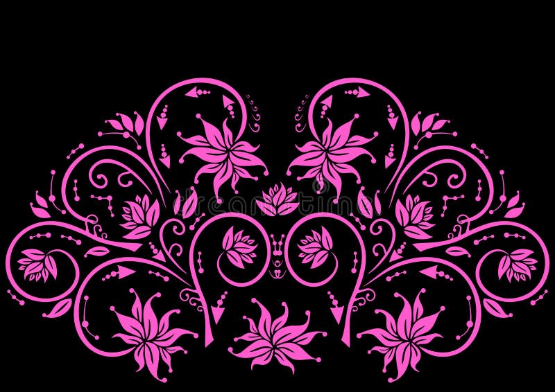 Abstract pink floral ornament