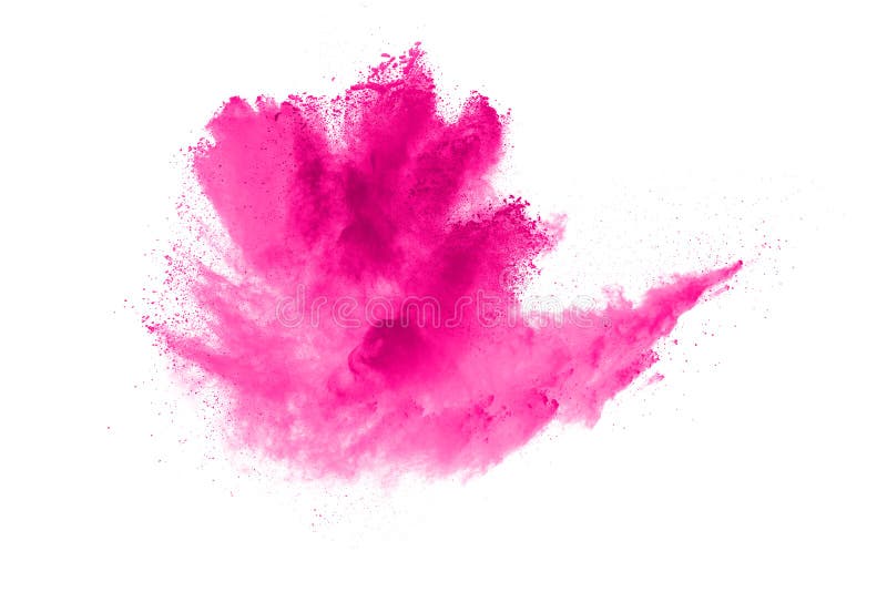 Pink Powder Explosion on White Background. Stock Photo - Image of ...
