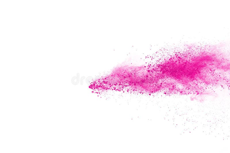 Pink Color Powder Explosion on White Background. Stock Photo - Image of ...