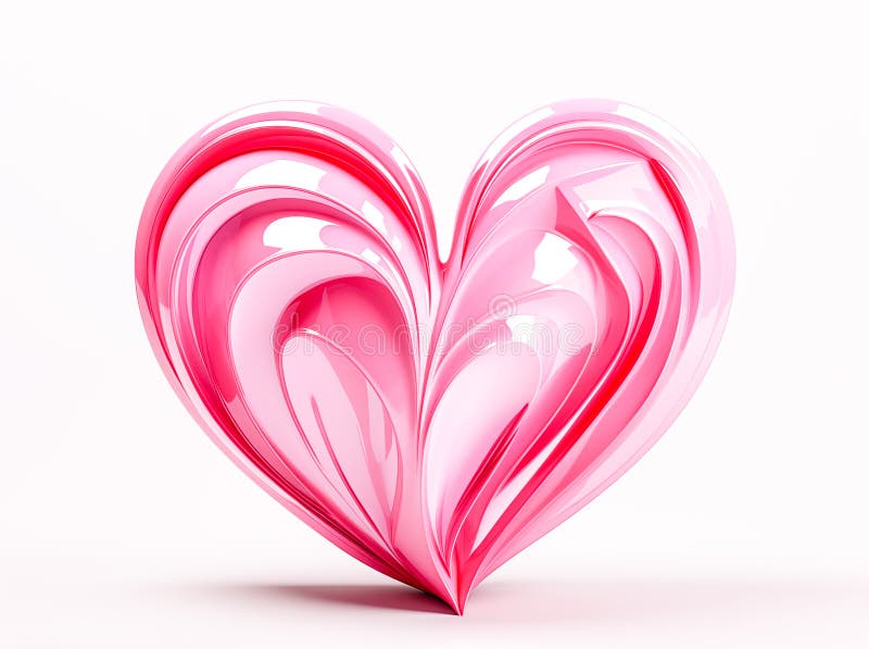 Abstract pink swirl heart with smooth curves stock illustration